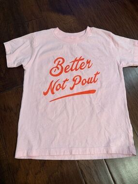 Bella Canvas Light Pink Tee with Bright Orange "Better Not Pout" Graphic
